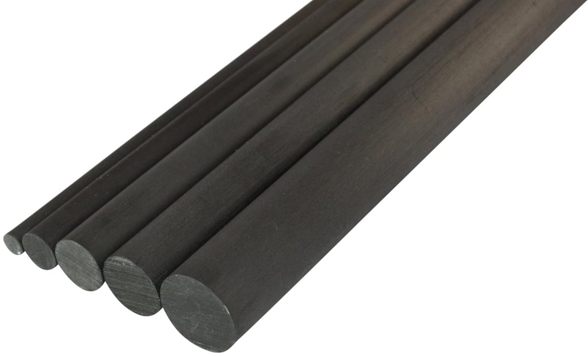 Koolstofvezel Staaf - CFK Rond - Modelbouw Materiaal - Hoge Treksterkte - 2mm x 100cm - Zwart