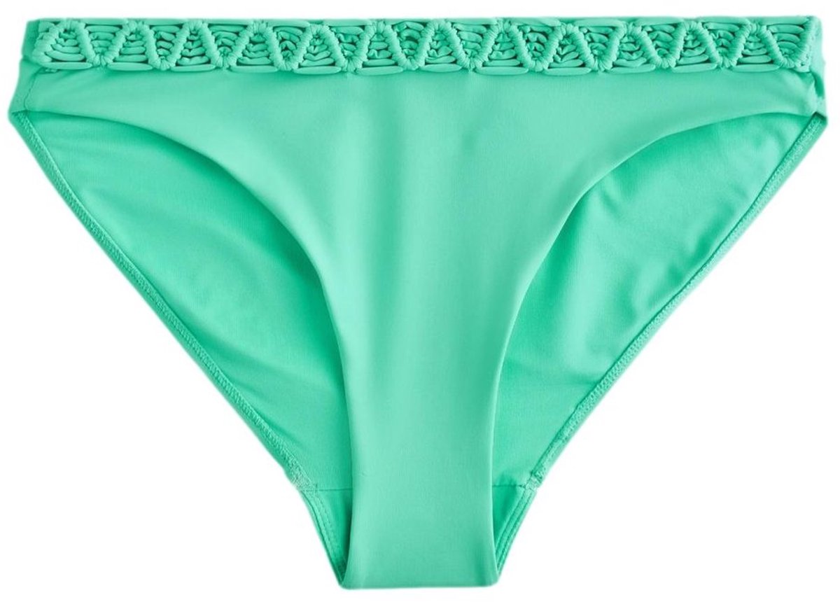 Next - Dames - Hoog uitgesneden macramé bikinislip - Groen