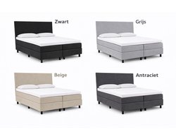 Boxspring Ayla Royal - 140x220 Compleet - Grijs Glad - Ayla Matrassen - 2 persoons
