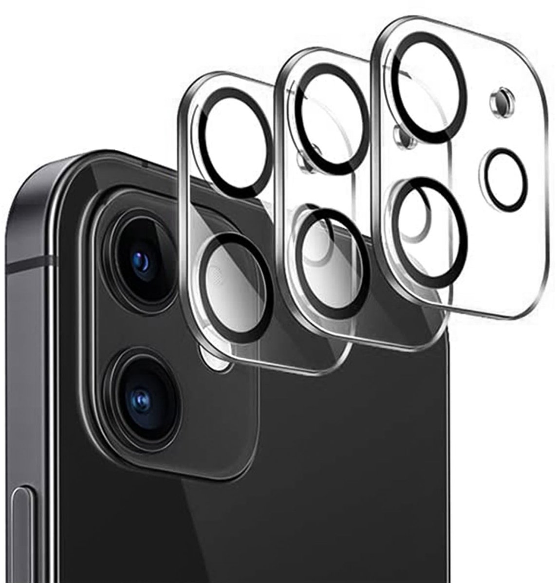 Allecto - camera beschermglas - 3D stereoscopische lens - krasbestendig - full camera bescherming - HD kwaliteit - 9H hardheid - geschikt voor iPho...