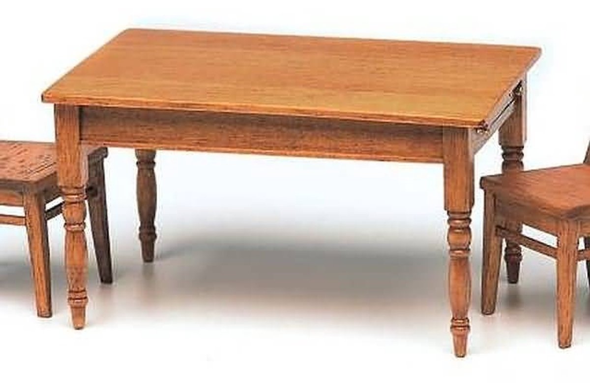 Mini Mundus 40067 Keukentafel met Lades Bouwpakket Schaal 1:12 – Houten Miniatuur Tafel om te Verven of Beitsen