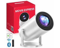 STOBE Movie Express - Mini Beamer voor thuisbioscoop - Alles-in-één Smart TV Projector - Draagbaar - 4K Support - Full HD - WIFI - Bluetooth - Geschikt voor Apple Iphone & Android streaming - Gsm beamer - Wifi - Bluetooth - Smart beamer - Plafond