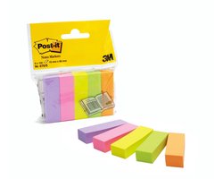 Post-it® Notes Markeerstroken, Oranje, Groen, Geel, Roze, Neon Roze, 15 x 50 mm, 5 Blokken, 100 Blaadjes/Blok 6 pakjes/verpakking