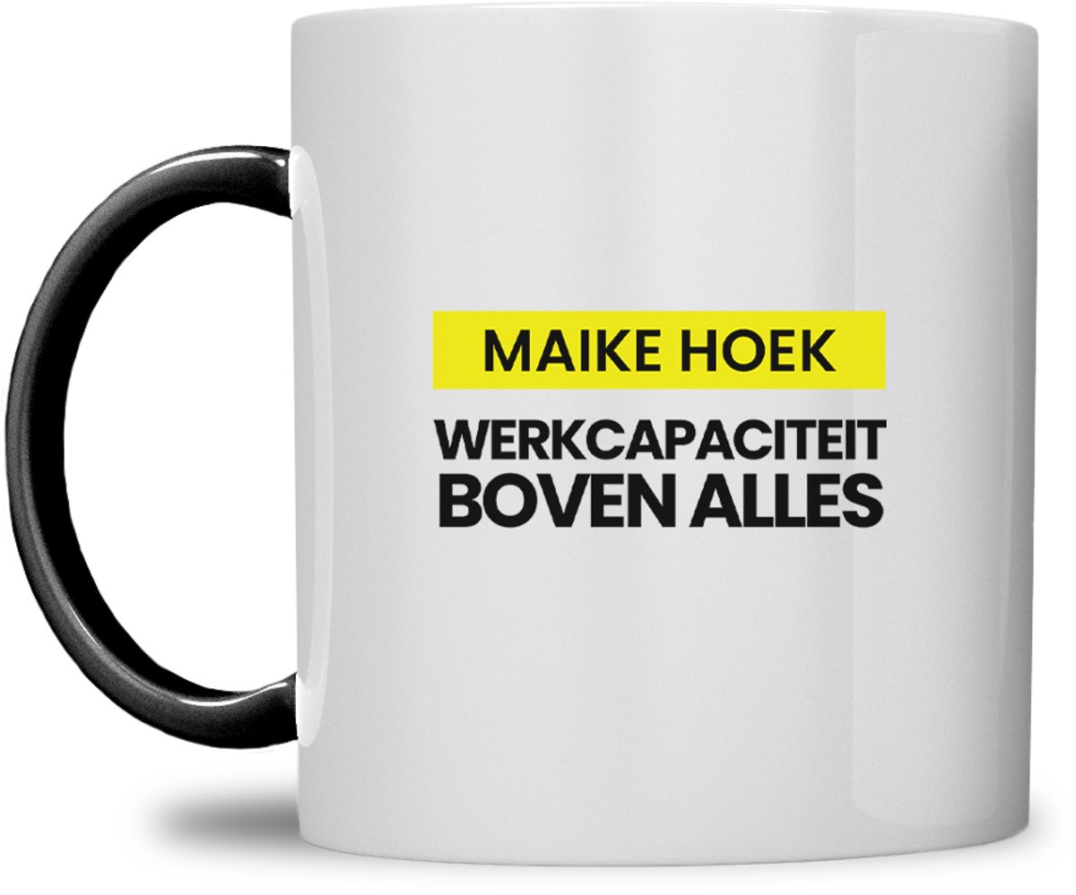 fitgirl mok | gepersonaliseerd met naam | werkcapaciteit boven alles | zwart | speciaal voor de hyrox liefhebbers | fit girl gym