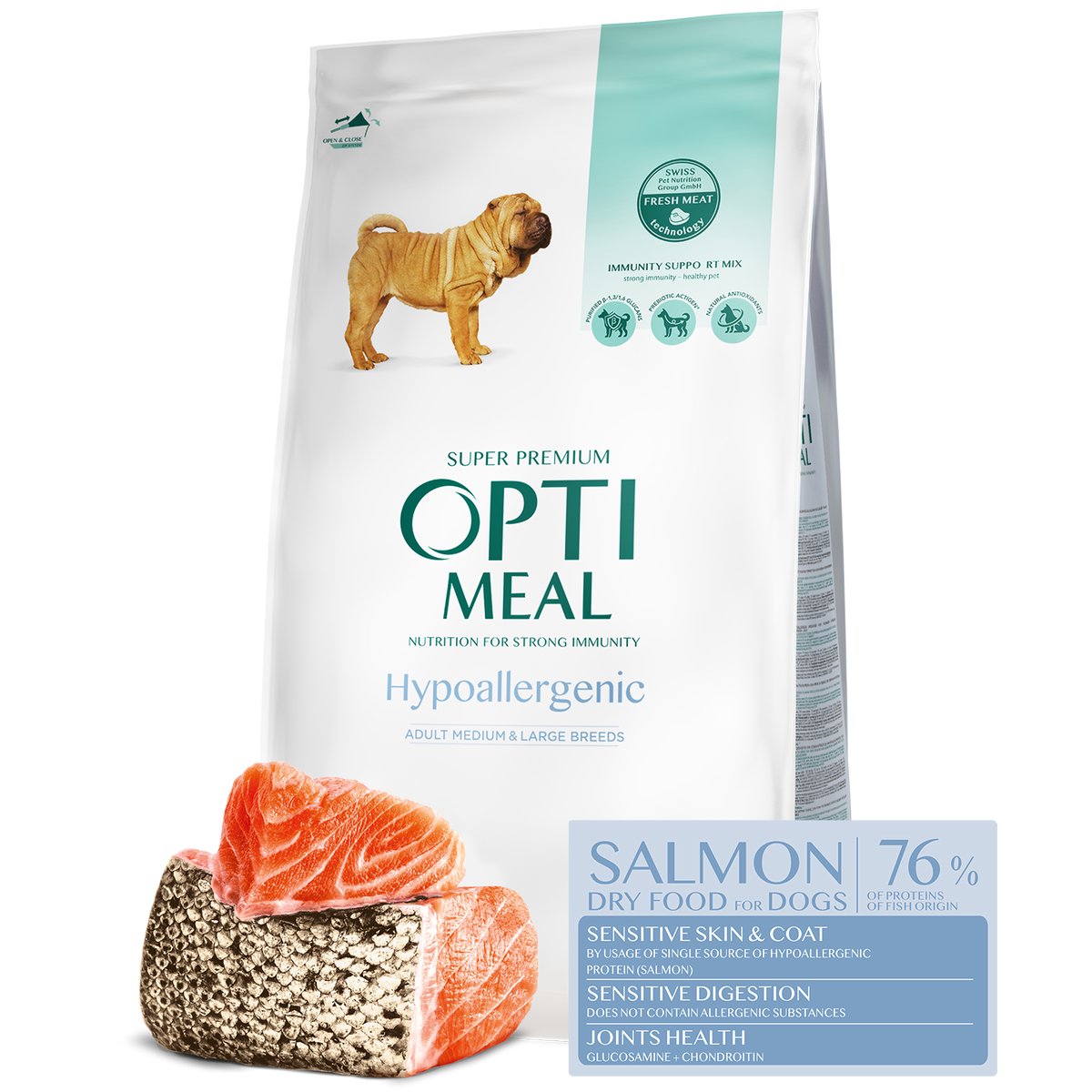 Optimeal volwassen honden droogvoer met zalm voor middelgrote en grote rassen - 12kg