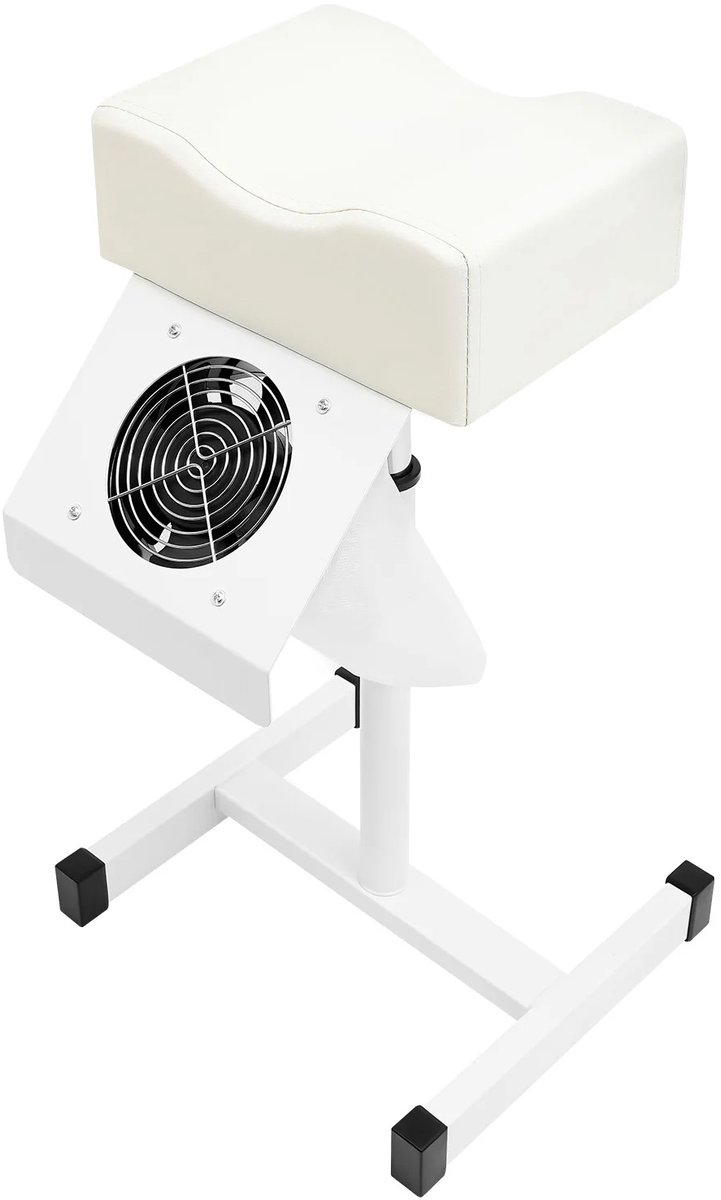 Pedicure voetsteun met stofafzuiger - verstelbare beensteun met opvangzak 31 x 28 x 45 - 68 cm - wit