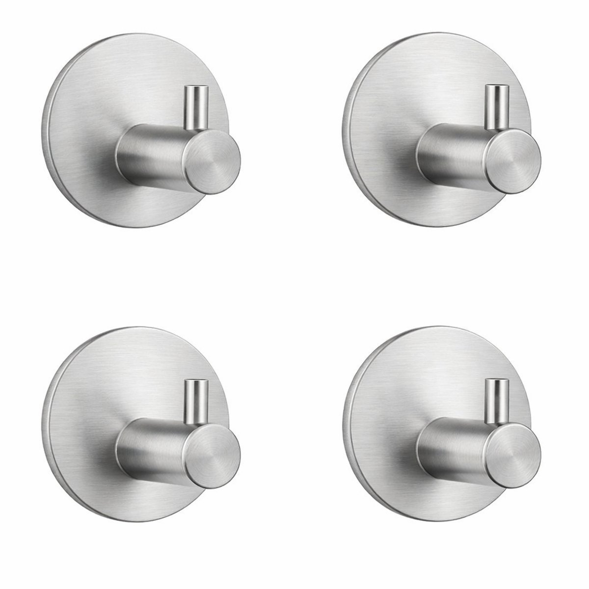 Zelfklevende Handdoekhaakjes RVS (4 stuks) – Handdoekhaakjes – Wandhaakjes voor Badkamer, Keuken en Toilet – GREENVIDA