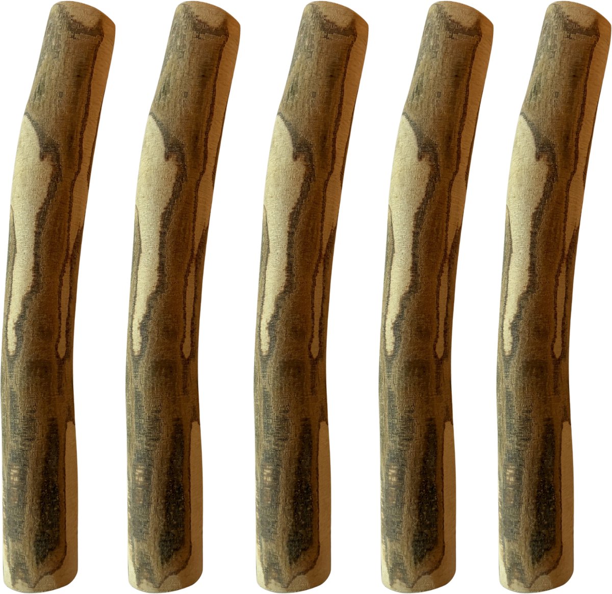 Boris & Lotje - Olijfhout kauwstaaf hond 100% natuurlijk maat M, 15-20 cm - vijf stuks - Olijfboom kauwstok