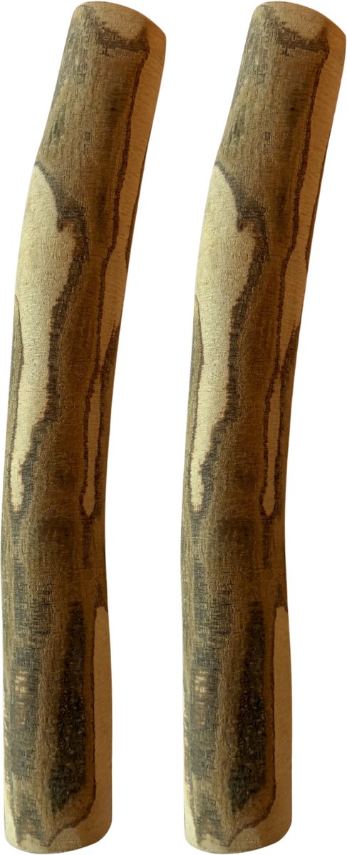 Boris & Lotje - Olijfhout kauwstaaf hond 100% natuurlijk maat M, 15-20 cm - twee stuks - Olijfboom kauwstok