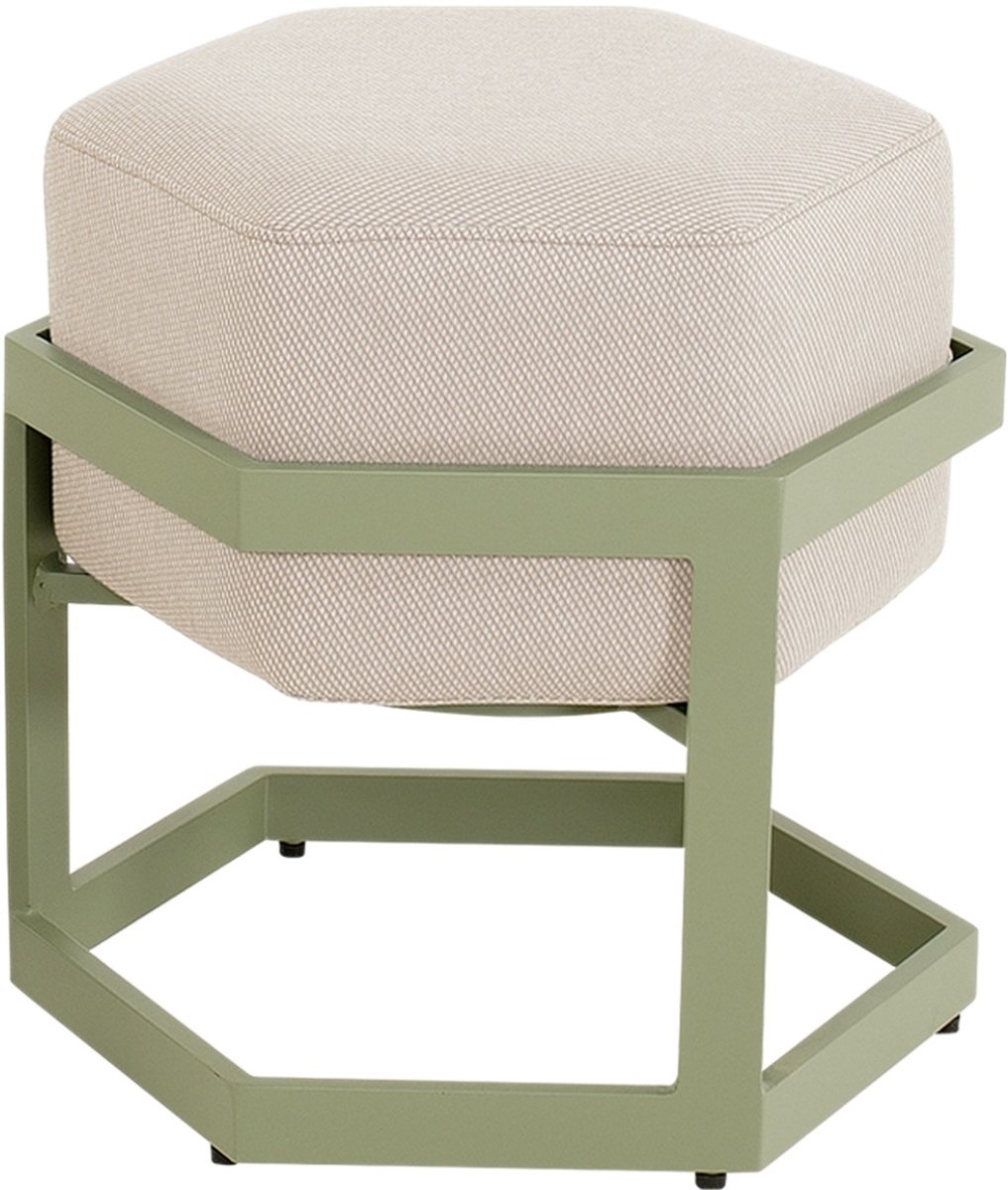 Hocker Esagono 48x41,5x47,5cm softes groen | Moderne voetenbank