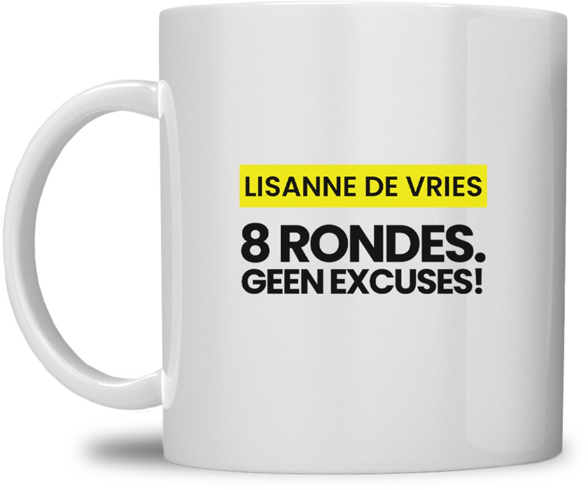 fitgirl mok | gepersonaliseerd met naam | 8 rondes | wit | speciaal voor de hyrox liefhebbers | fit girl gym