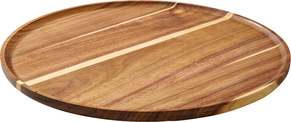 Plateau decoratie- rond hout - decoratie schaal - schalen - kaarsonderzetter - houten plateau