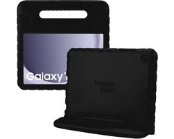 HappyCase Kinder Tablethoes Geschikt voor Samsung Galaxy Tab A11 Plus / Tab A9 Plus | Kindvriendelijke Hoes | Beschemhoes | Kinderhoes | met Handvat en Standaard | Zwart