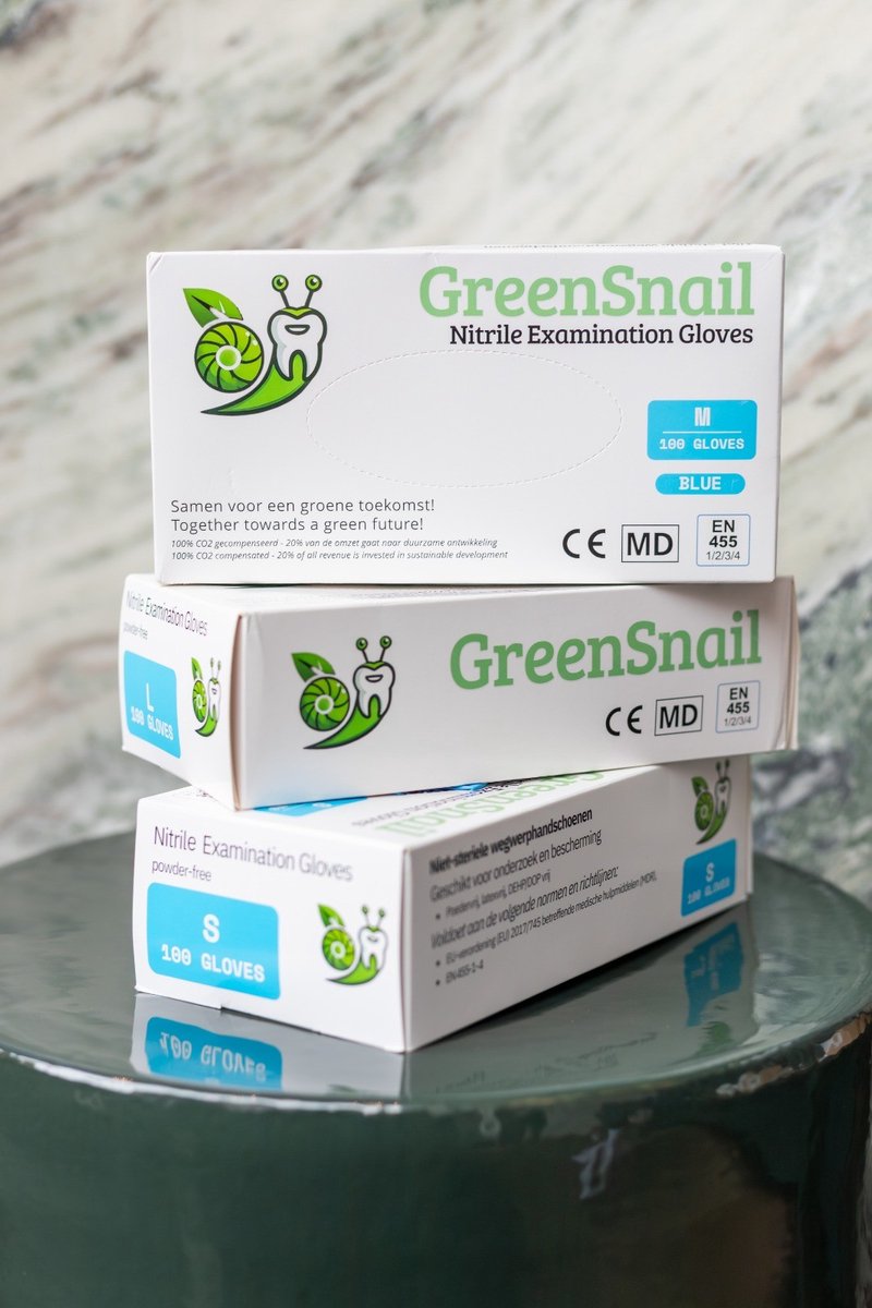 GreenSnail - Nitril Wegwerphandschoenen Duurzaam - Maat L omdoos 1000 stuks - Blauw