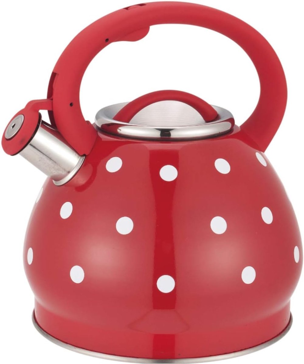 Waterkoker Fluitketel - Theepot Waterkan - Snel Water Koken - Voor Alle Kookplaten - 35 Liter Inhoud - Rood