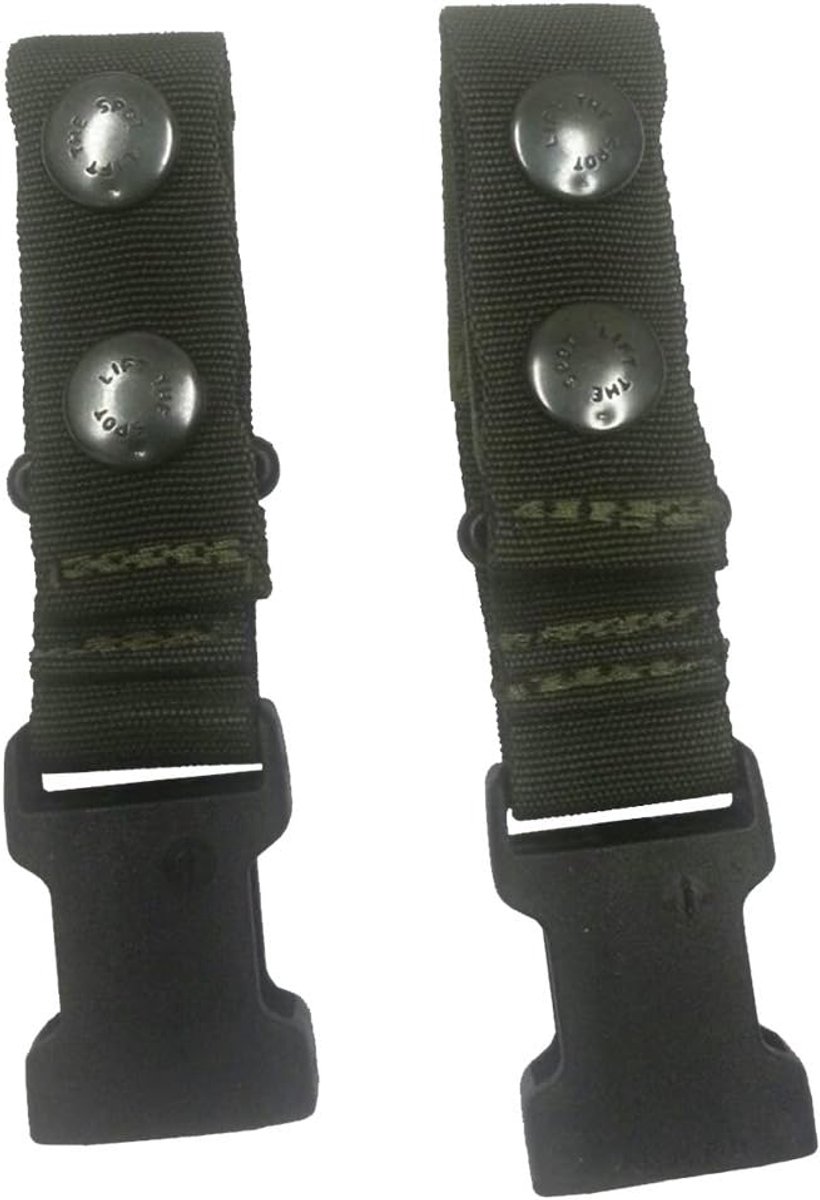 Lichaamsuitrusting Clips - Bevestigingshaken Harnas - Outdoor Activiteiten - Snel Ontgrendel Systeem - Set van Twee - Olijfgroen