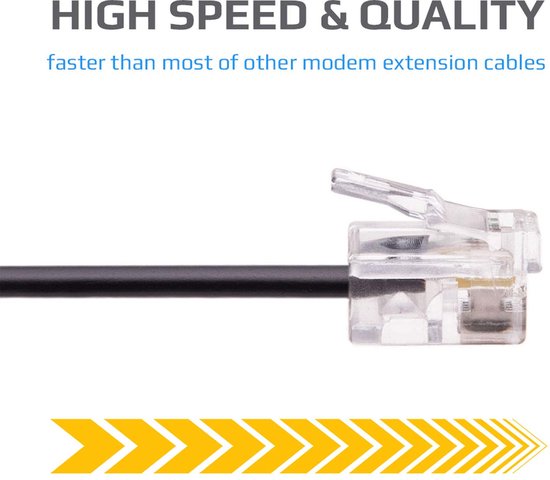 Telefoonkabel Verlengsnoer - ADSL Internetkabel - Router Modem ...
