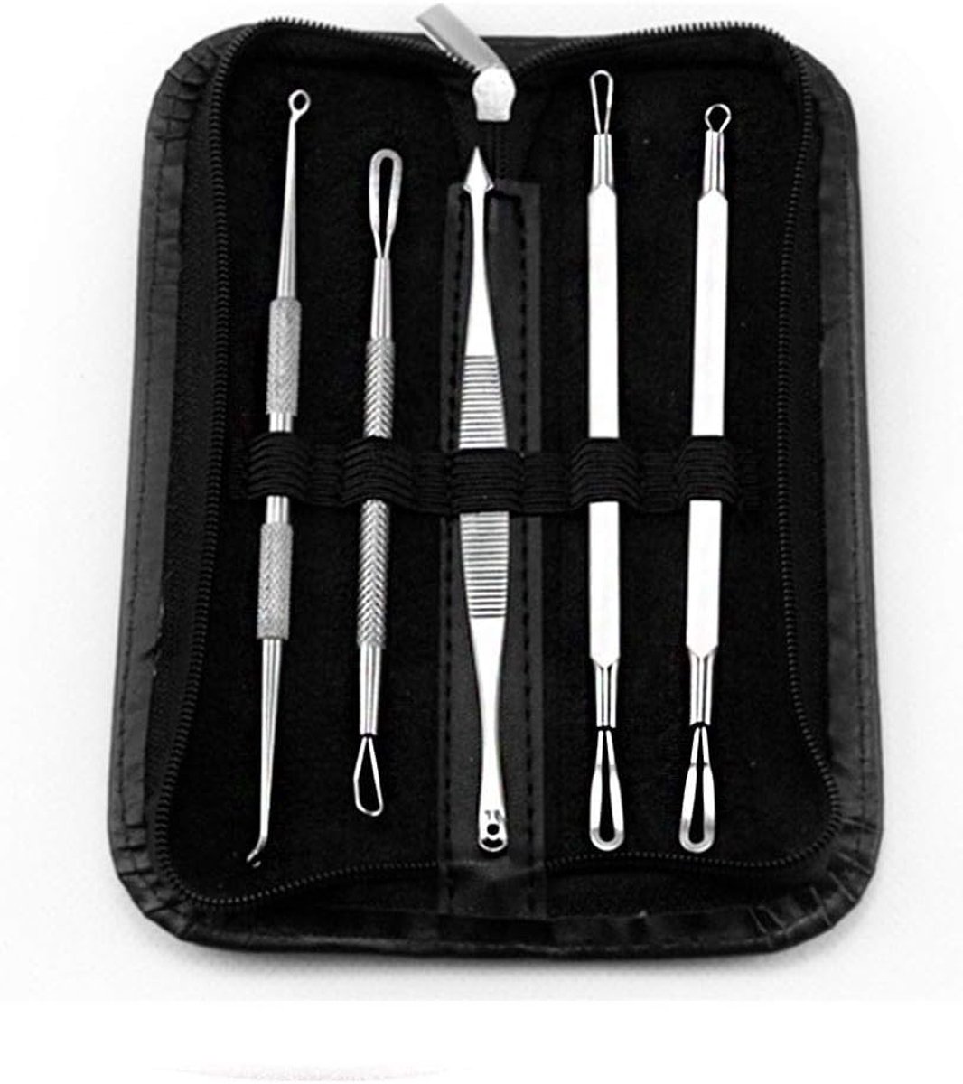 Mee-eter Verwijderaar Set - Huidverzorging Tools - Gezichtsreiniging - Titanium Legering - 5 Stuks - Zilver