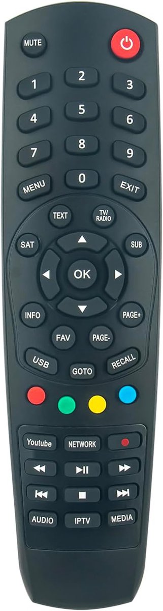 Universele Afstandsbediening - Ontvanger Controller - Satelliet IPTV - Directe Werking Geen Setup - 12cm Compact Design - Zwart