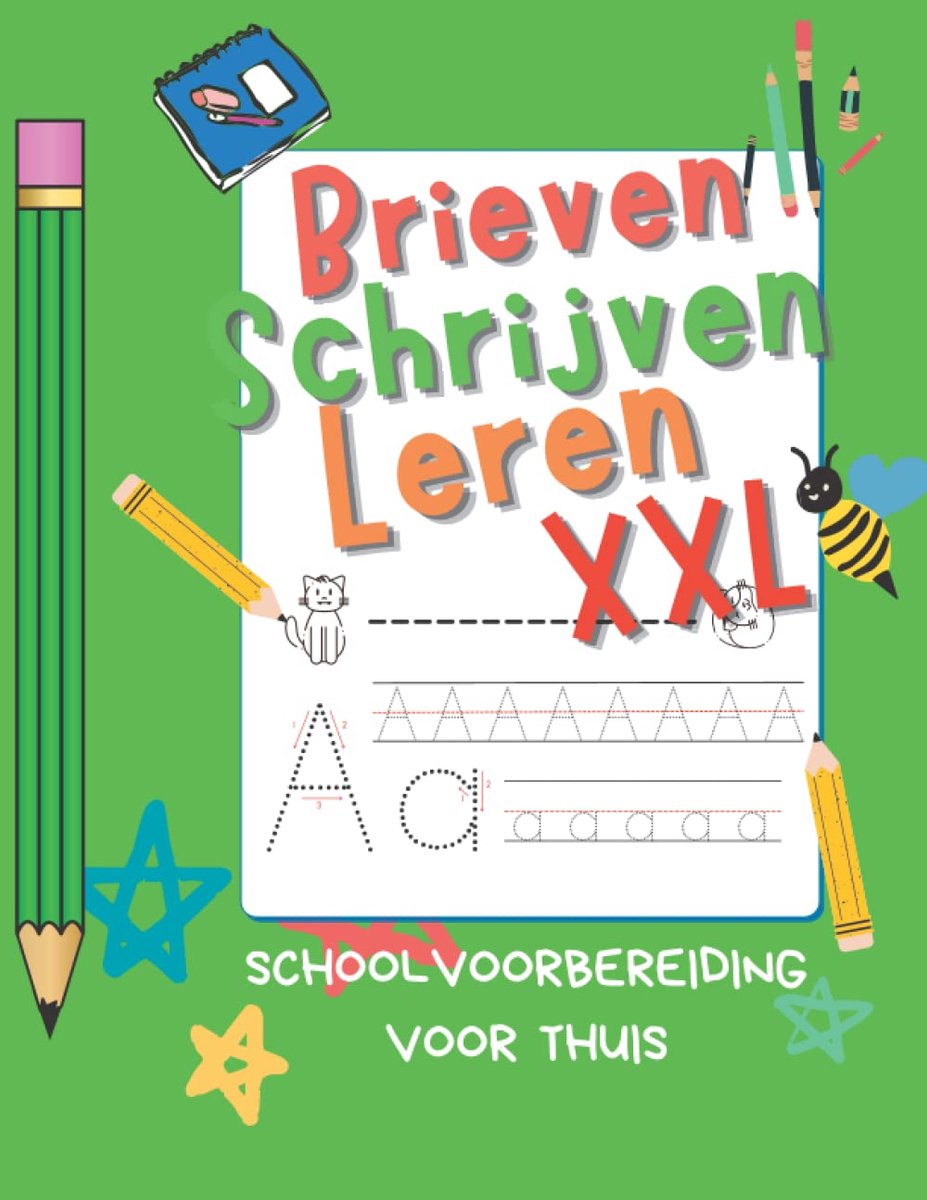 Kleuterboek Letters Leren - Schrijfboek Kinderen - Voorbereiding School - Schommeloefeningen Motoriek - A4 Formaat