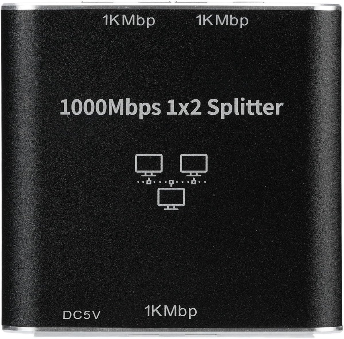Gigabit Ethernet Splitter - Netwerk Verdeler - Twee Apparaten - 1000 Mbps Snelheid - Compact Aluminium