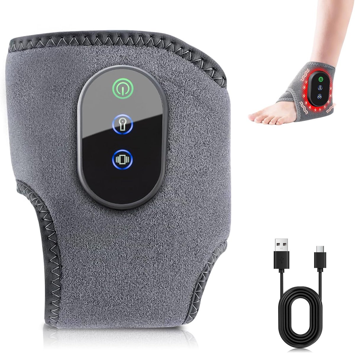 Voetmassageapparaat - Enkelmassage apparaat - Ontspanning thuis - 3 trillingsmodi - Compact ontwerp