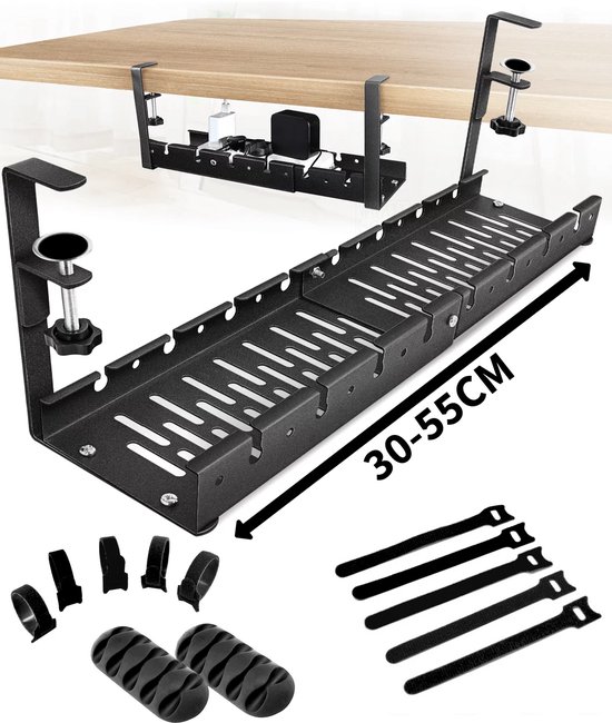 What's Goods - Bureau Kabelgoot - Uitschuifbaar 30-55 cm - Bol