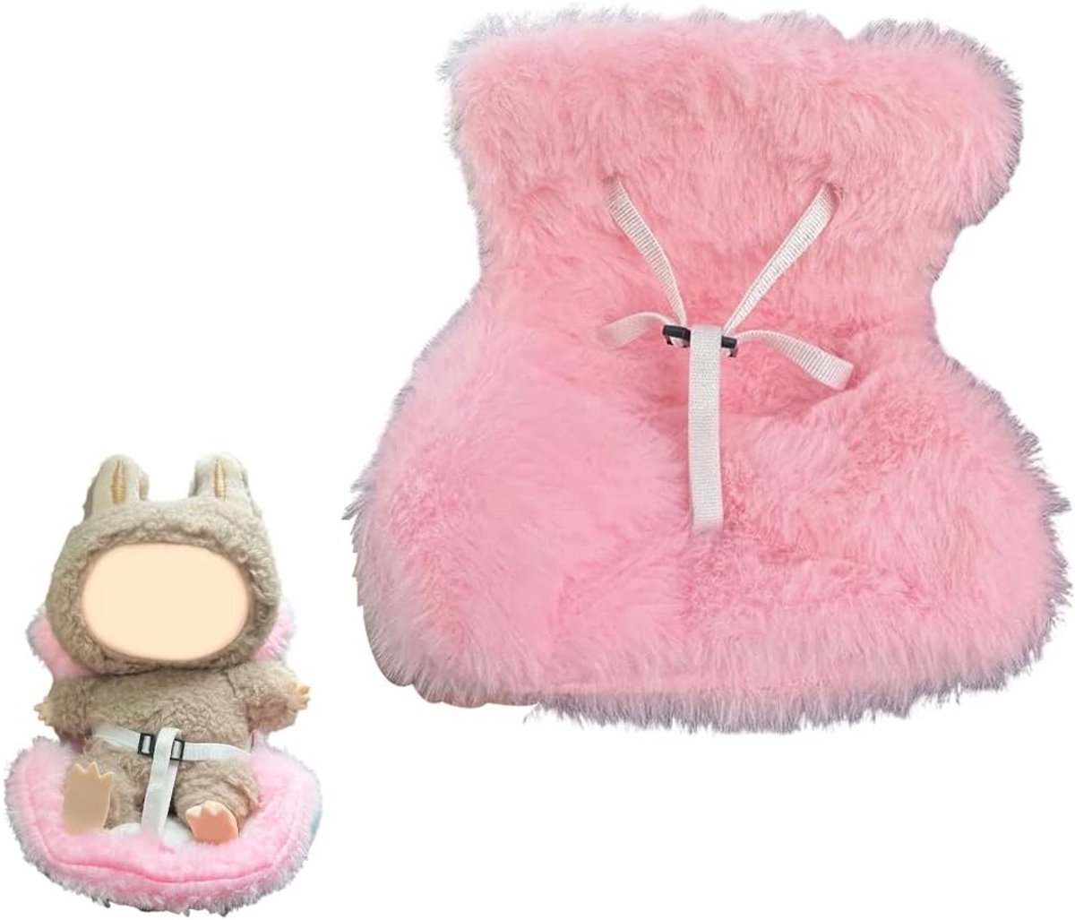 Poppen Autostoel - Poppen Interieur - Poppen Decoratie - Met Geur & Clip - 17cm Poppen - Roze