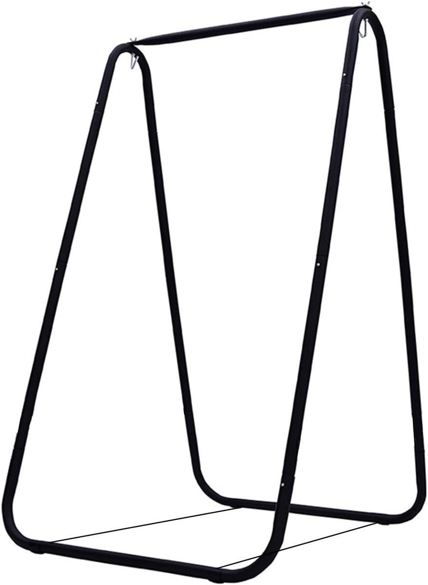 Hangmat Stoel Stand - Vrijstaande Ondersteuning - Ontspannen Buiten - A-vormig Stabiel Frame - 85x80x144 cm - Zwart