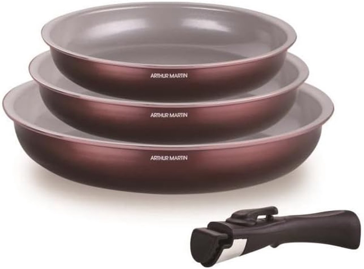 Pannen Set - Koekenpannen - Allround Koken - Afneembare Handgreep - 20 24 28 cm