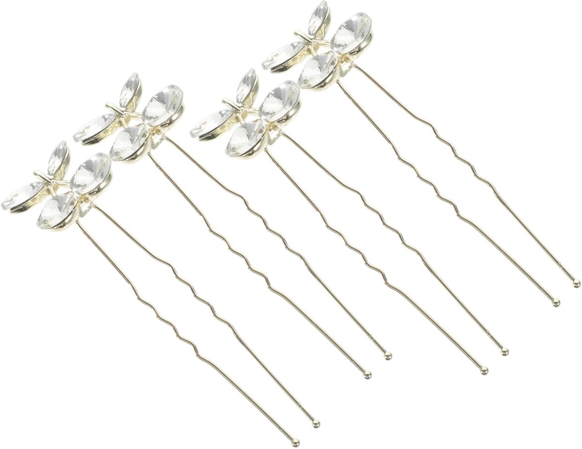 Haarvork Haaraccessoires - Strass Haarspeld - Bruiloft Feest - Kers Decoratie - 78 x 2 cm - Wit