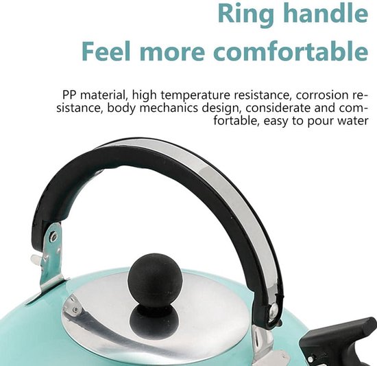 Kampeer Waterkoker - Fluitketel Buiten - Koken Op Gas - Inklapbaar Handvat - 3 Liter Capaciteit - Rood — afbeelding 5