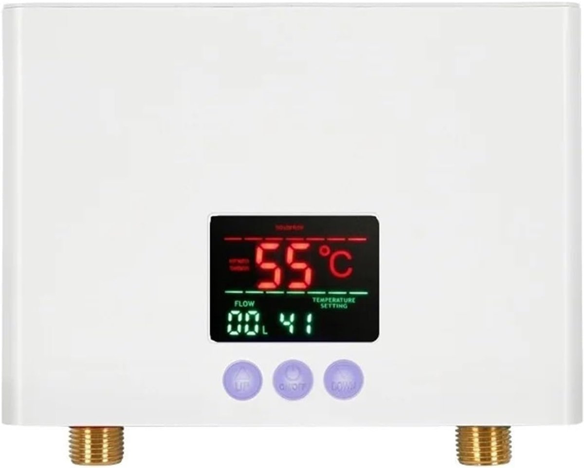 Elektrische boiler - Doorstroomverwarmer - Snel warm water - Compacte structuur - 210x150x55mm - Wit