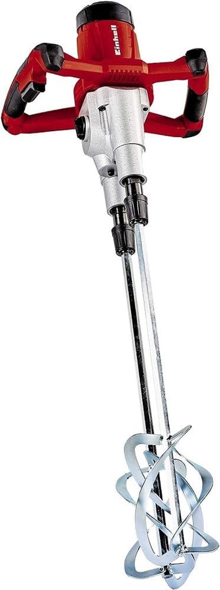 Kleurmortelmixer - Mortelmixer Tegellijm - Strooien dikke massa - Dubbele roerder tegengesteld - 1600 Watt - Rood zwart
