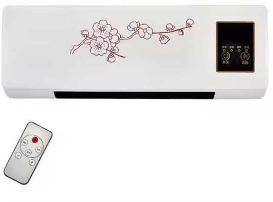 Compacte Air Heater & Ventilator 2-in-1, Stil, Energiezuinig, PTC Keramisch, Timer, Afstandsbediening, Draagbaar