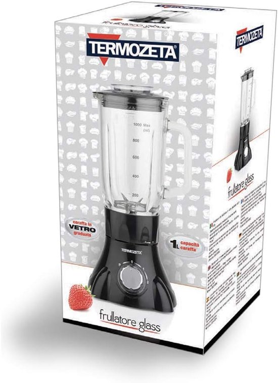 Keukenmachine - Mixer - Smoothies Maken - Glazen Kan - 1 Liter Capaciteit - Zwart — afbeelding 3