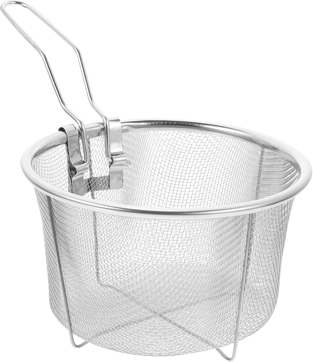 Frituurmand voor pan 24 x 15 x 9 cm - RVS met handvat - Geschikt voor frites en groenten - ShopVlot