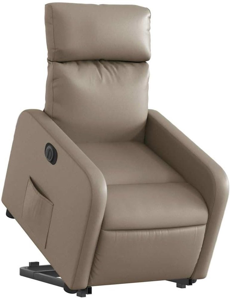 Elektrische Sta-op Stoel - Senioren Stoel - Comfortabel Ontspannen - Elektrische Verstelling - 66x146x76cm - Cappuccino