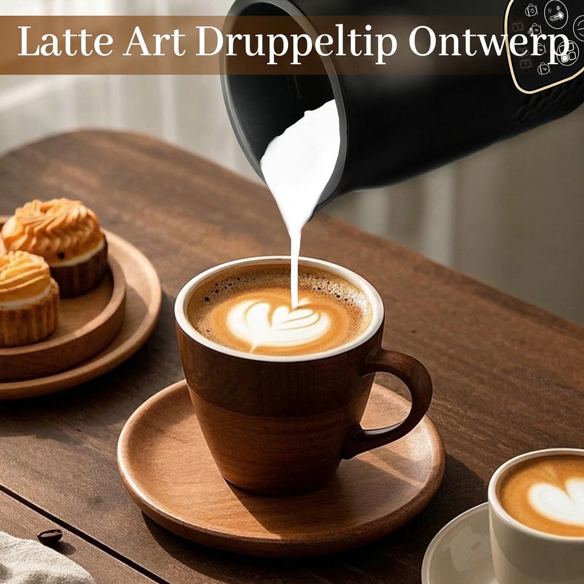 Elektrische Melkopschuimer 4-in-1 Met Temperatuurregeling - Automatische Melkschuimer Voor Warm En Koud Melkschuim - Melkverwarmer Met 2 Gardes Voor Cappuccino Latte Macchiato En Warme Chocolade — cadeau in Kookcadeaus - foto 3