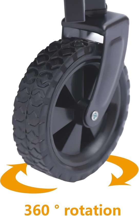 Opvouwbare bolderkar - Transportwagen offroad - Zware spullen vervoeren - 360 graden wielen - Tot 80 kg - Zwart van Opvouwbare Bolderkar — afbeelding 5