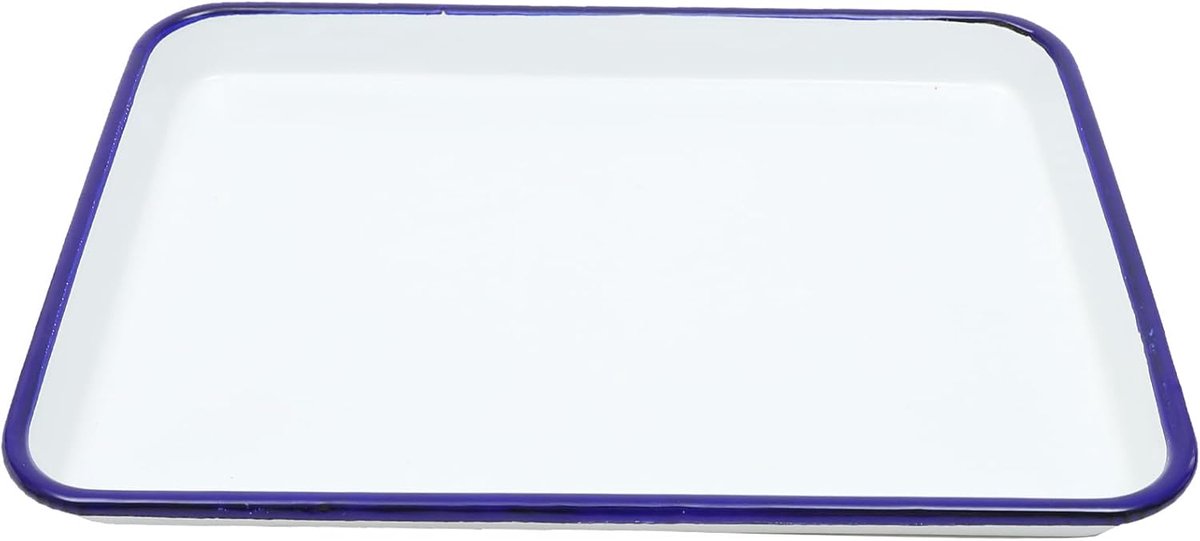 Bakplaat Emaille - Serveerschaal Oven - Bakken & Serveren - Snel warmte geleidend - 27x19cm - Wit