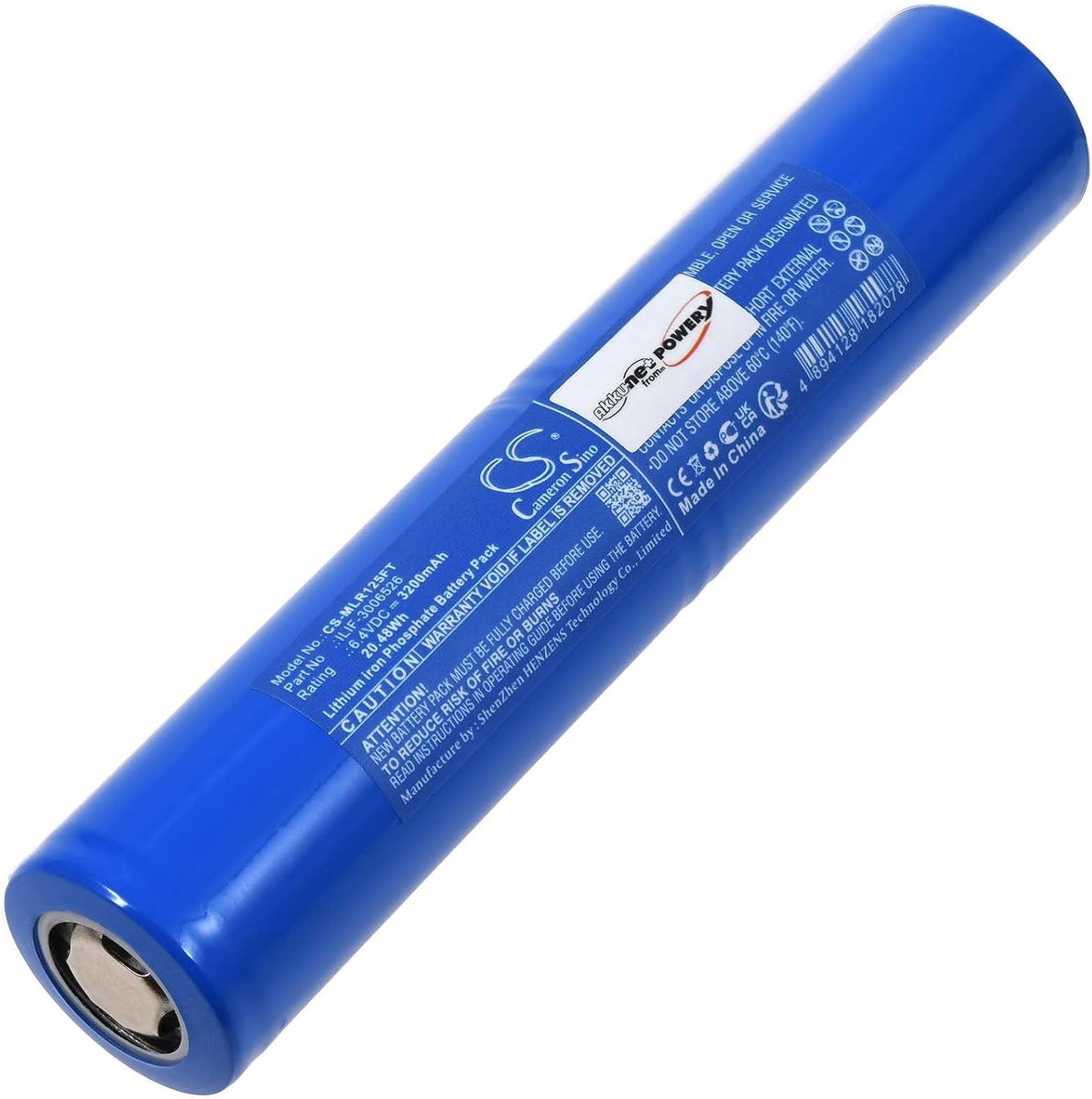 Oplaadbare Zaklamp Batterij - Vervangende Accu - Zaklamp Voeding - LifePO4 Technologie - 64V 3200mAh - Blauw