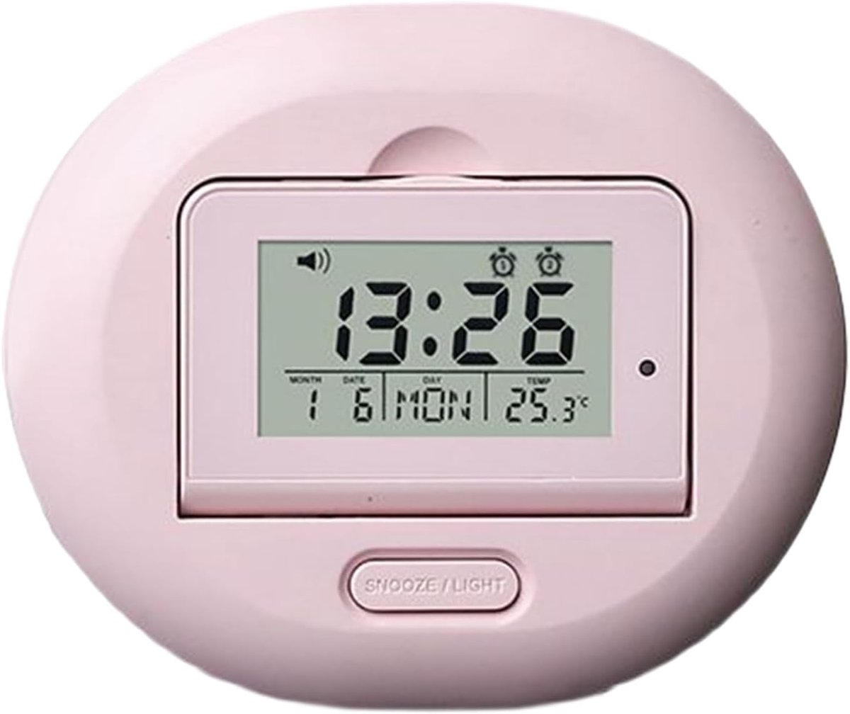 Digitale Wekker - LED Klok - Zware Slapers - Drie standen - 10x8.5cm - Roze