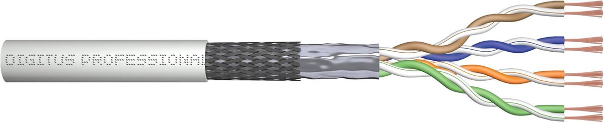 Netwerkkabel per meter - Ethernet kabel - Netwerk aanleggen - SF-UTP Constructie - 100 meter rol - Grijs