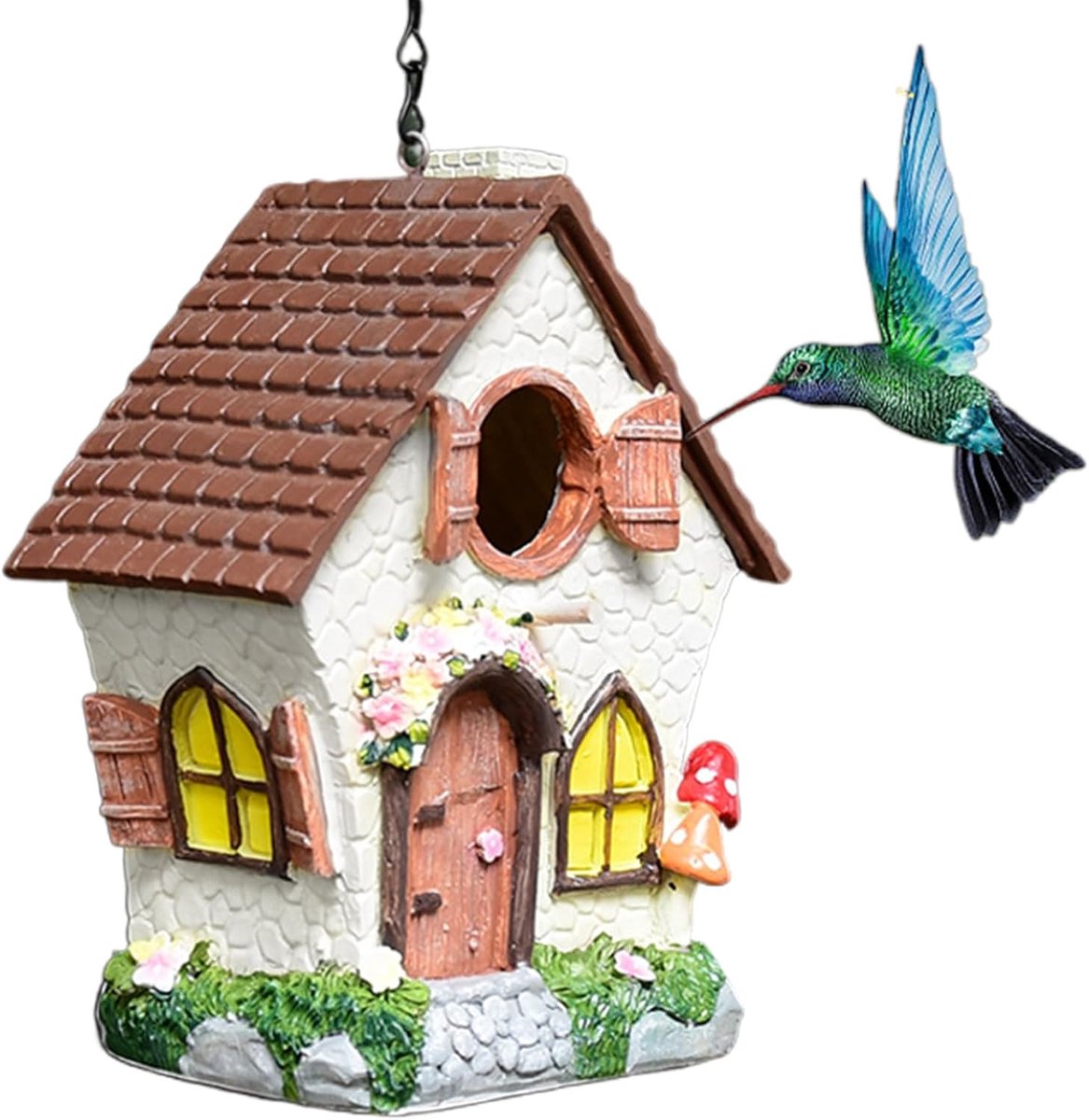 Decoratief Vogelhuisje - Nestkast Buiten - Tuin Decoratie - Winddicht Waterdicht - 21 cm Hoog