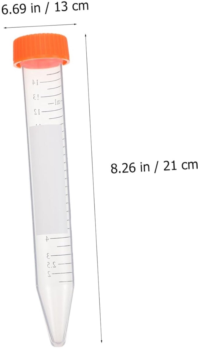 Centrifuge Buisjes - Testbuisjes Laboratorium - Wetenschappelijk Onderzoek - Met Schroefdop - 15 Ml - Transparant — afbeelding 5