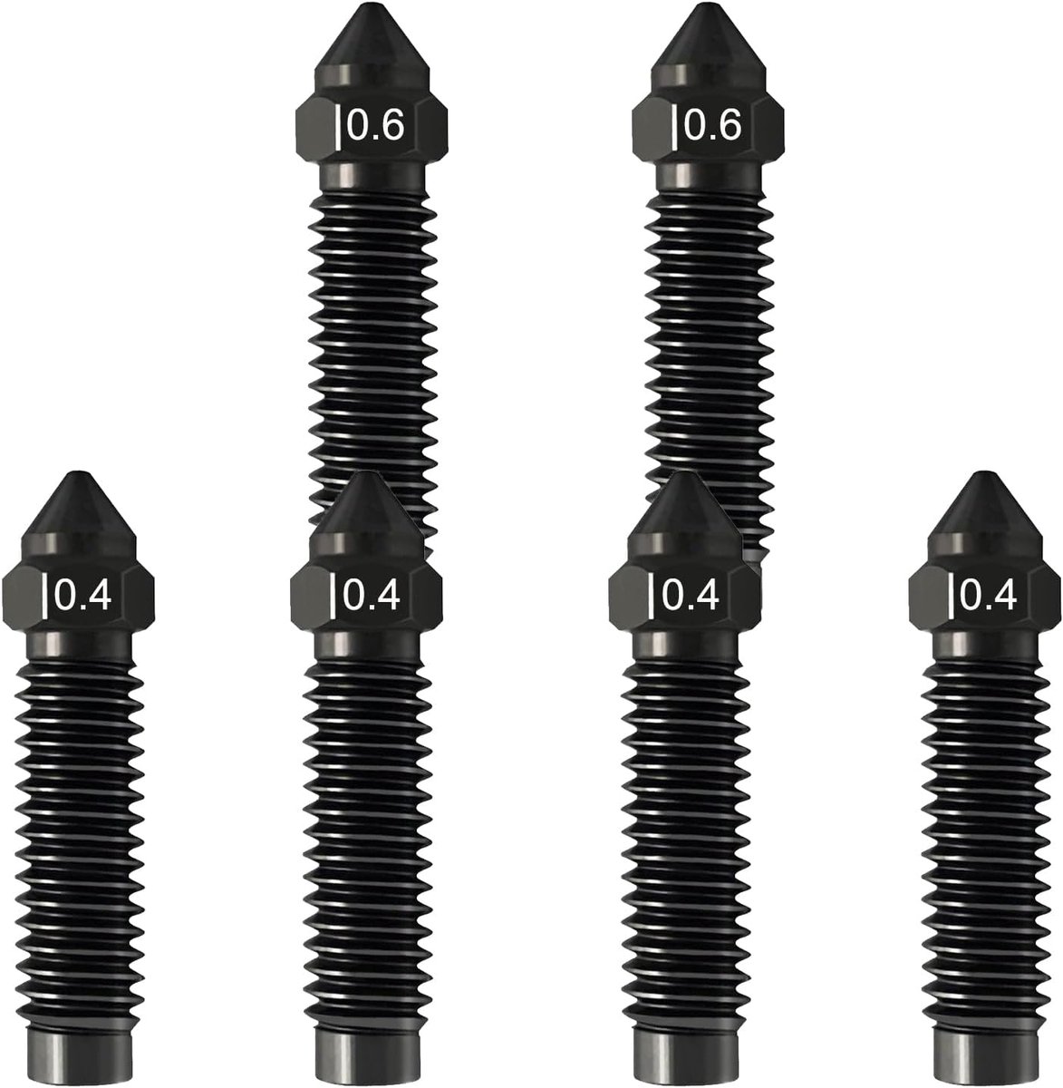 3D Printer Mondstukken - Gehard Staal - Precisie Printen - Carbon Versterkt - 0.4 en 0.6 mm