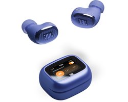 JBL Live Buds 4 – Draadloze Oortjes met Noise Cancelling – Smart Case met Touchscreen - Earbuds Bluetooth – 40 uur – Waterdicht – IP55 - Blauw
