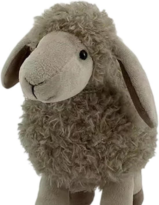 Pluche Dier - Knuffel Schaap - Kinderen Spelen - Extra Zacht Materiaal - 22 Cm - Grijs — afbeelding 4