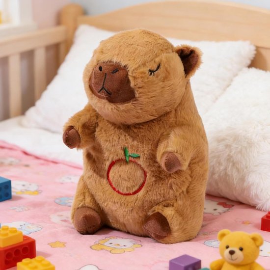 Fluwelen Knuffel - Zacht Speelgoed - Slaap Assistent - Ademende Beweging Simulatie - 20x15x27cm - Bruin van Fluwelen — afbeelding 3